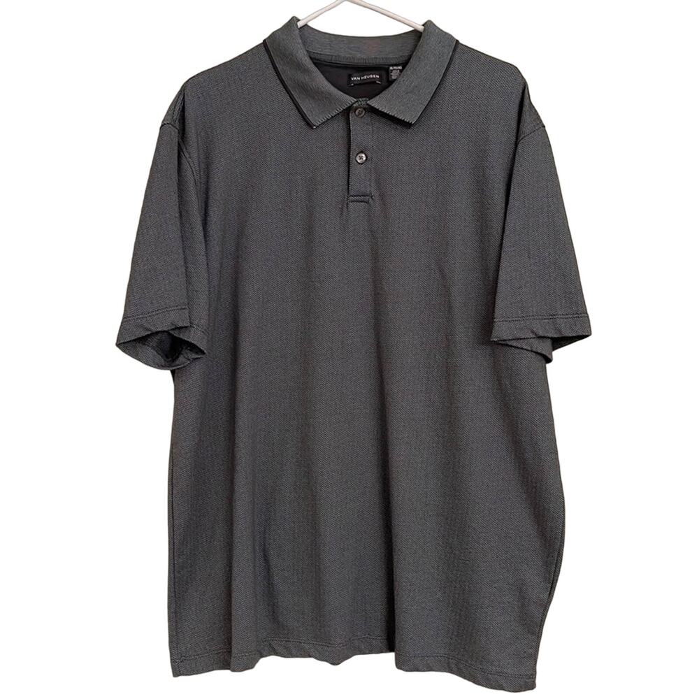 Van Heusen Grey Cotton Blend Polo Shirt - Size XL